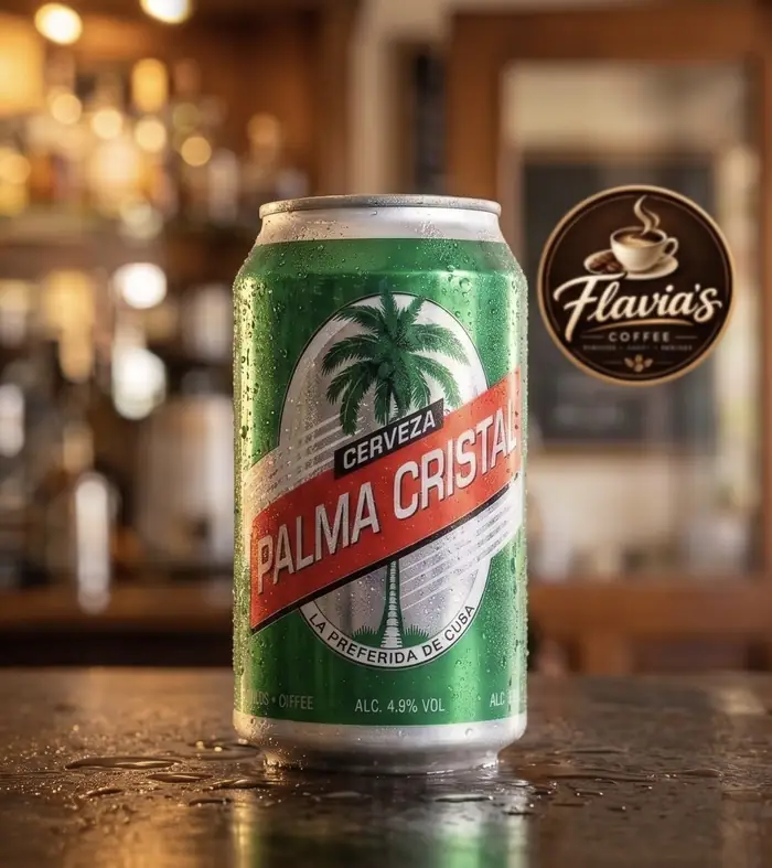 Lata de Palma Cristal con condensación sobre la barra